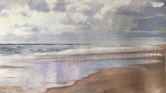 Playa óleo sobre papel